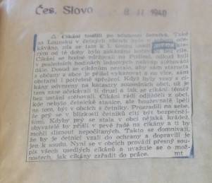novinový článek 1940