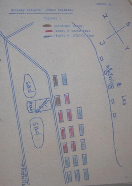 Nákres výchovné kolonie plánované M. Dědičem v roce 1953 (nerealizováno)