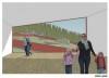 Studie Mezinárodního vzdělávacího centra Muzea romské kultury pohled z galerie
